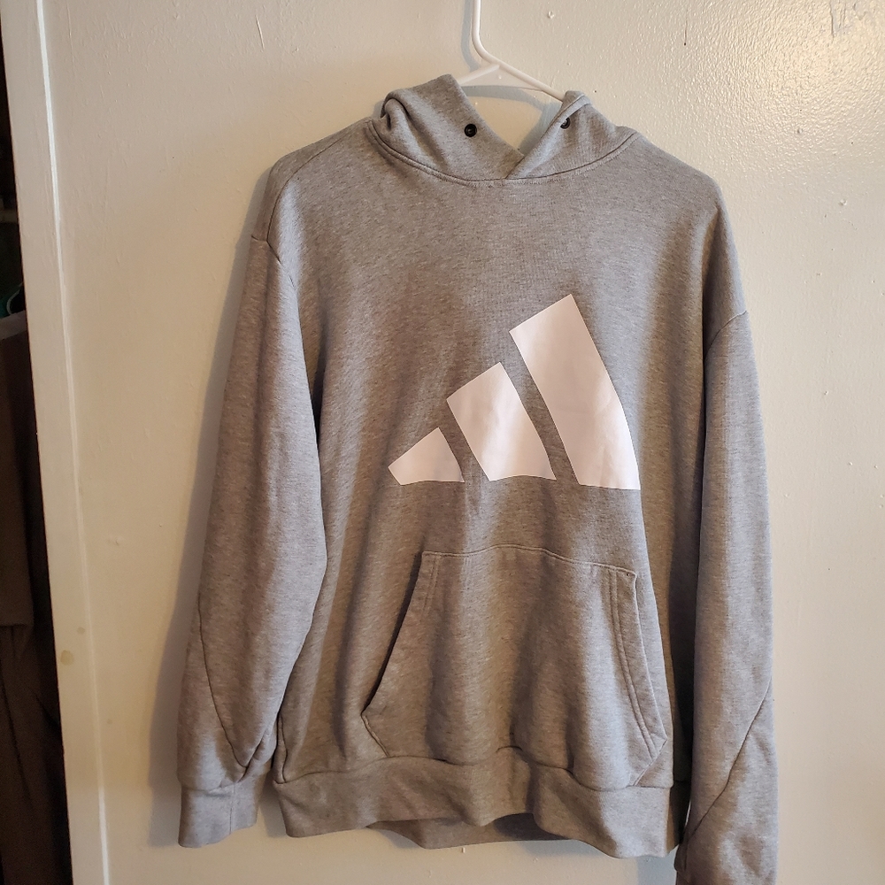 Adidas Sweatshirt Men’s XL  Hoodie Gray Clima Warm Kangaroo Pouch